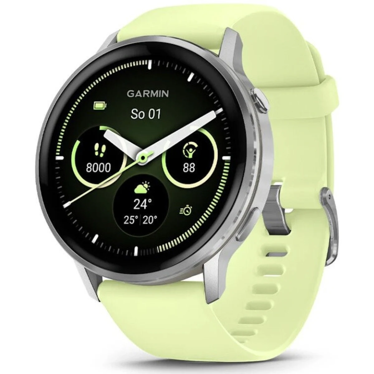 Garmin Venu 4 45 mm Silver / Citron Band · záber 1