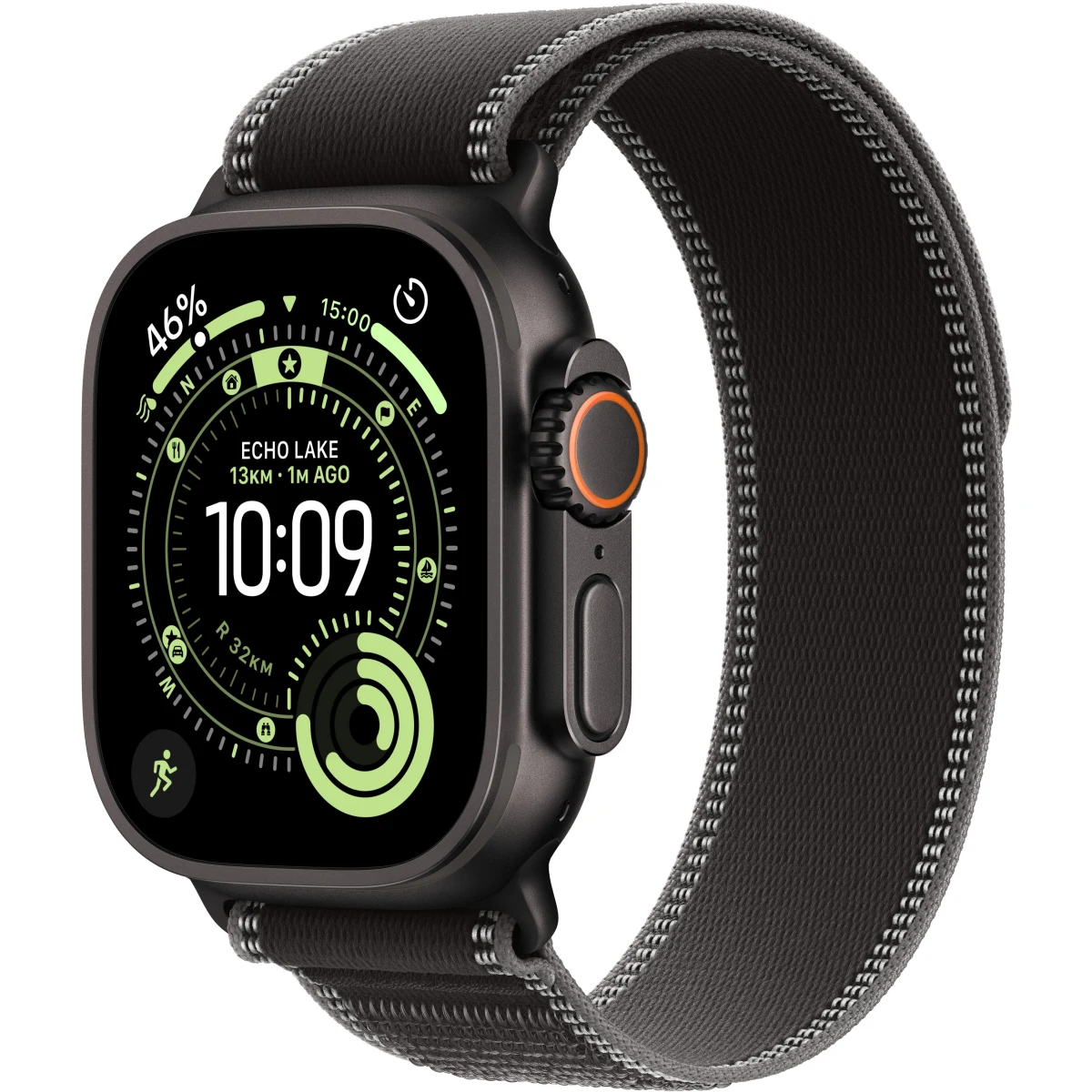Apple Watch Ultra 3 49mm Titan Schwarz mit Trail Loop Schwarz - M/L · záber 1