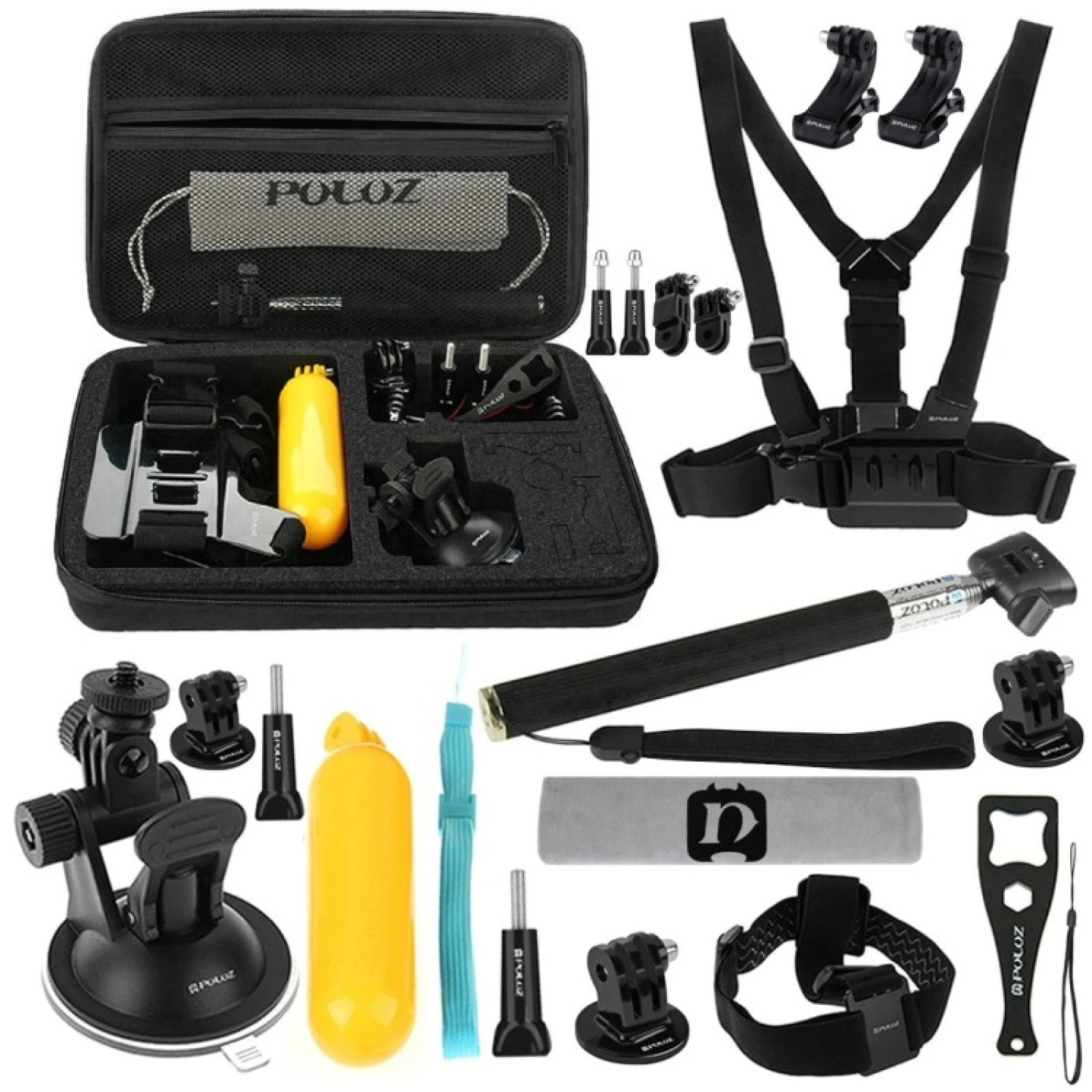 PULUZ 20 in 1 Accessories Combo for GoPro, Insta360, DJI and Other - Kit 1 · záber 1