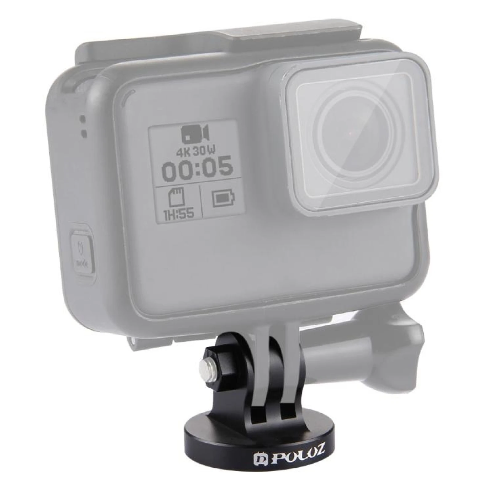 PULUZ 1/4 inch Screw Hole Tripod Mount CNC Adapter for GoPro, Insta360, DJI and Other (Black) · záber 1