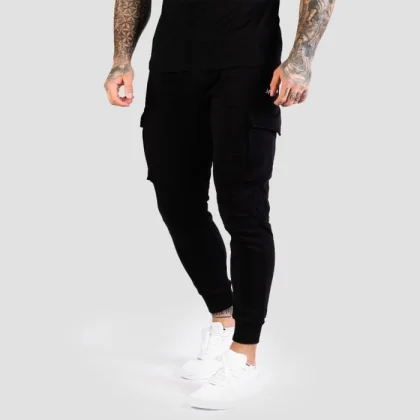 Мъжко спортно долнище TRN Black - GymBeam