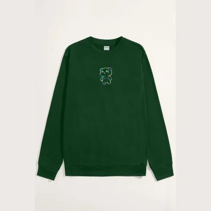 Mikina, Barva Černá, s Potiskem Neon Teddybear