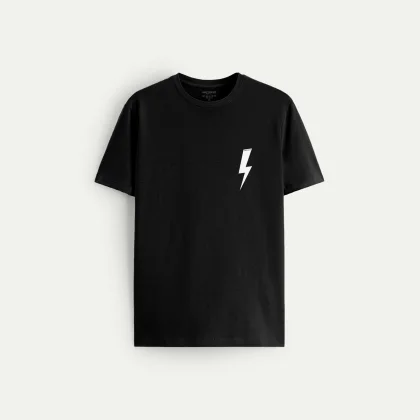 Tričko, Barva Černá, s Potiskem White Thunder