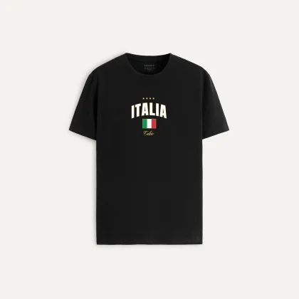 Tričko, Barva Černá, s Potiskem Italia XI