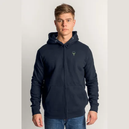 Mikina s Kapucí na Zip, Barva Černá, s Potiskem Hendrix Olive Green Bull