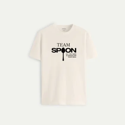 Tričko, Barva Ecru, s Potiskem Spoon