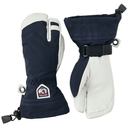 Hestra Army Leather Heli Ski, tříprsté lyžařské rukavice, juniorské, námořnická modrá