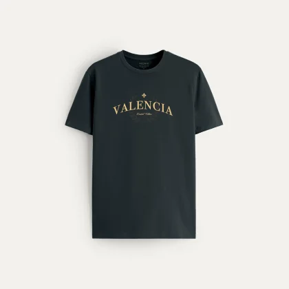 Tričko, Barva Železitě Šedá, s Potiskem Valencia Elite