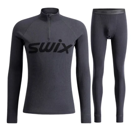 Pánská souprava Swix RaceX Merino Half Zip/Pants, tmavě šedá