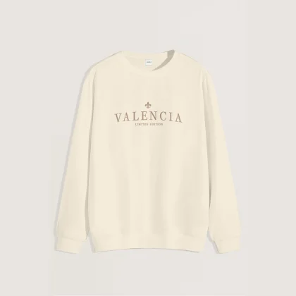 Mikina, Barva Ekru, s Potiskem Valencia Limited