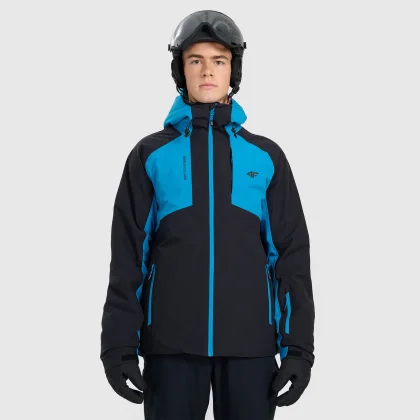 4F Pánská lyžařská bunda membrána 8000 - modrá 3XL