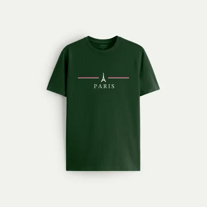 Tričko, Barva Černá, s Potiskem Paris design-clothing-minimal
