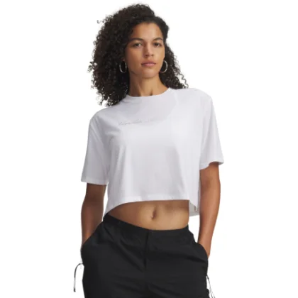 Dámské tričko s krátkým rukávem UNDER ARMOUR UA W WM CROP SS-WHT