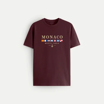 Tričko, Barva Bordó , s Potiskem Monte Carlo