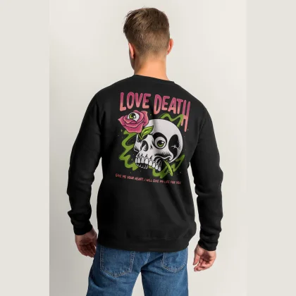 Mikina, Barva Černá, s Potiskem Love Till Death