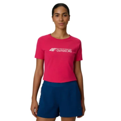 Dámské turistické tričko s krátkým rukávem 4F TSHIRT F2774-54S-PINK