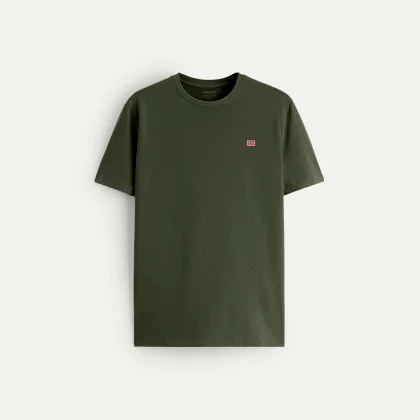 Tričko, Barva Khaki, s Potiskem Norwegian Flag Minimal
