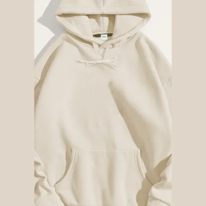 Mikina s Kapucí, Barva Ekru, s Potiskem Regular Hoodie