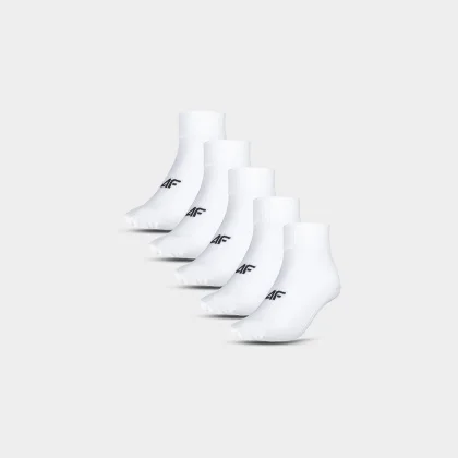 4F Dívčí krátké ponožky (5-pack) - bílé 32-34