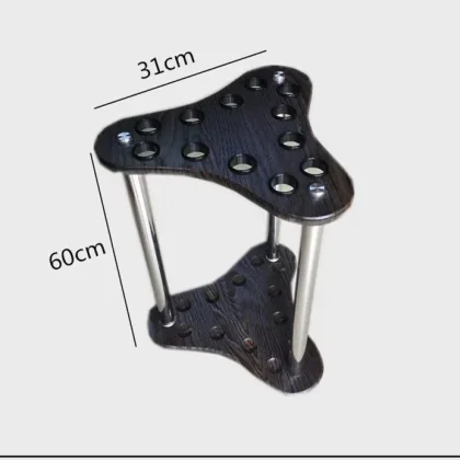 Rohový stojan ProZona Corner Floor Rack na 12 kulečníkových tág design černé dřevo