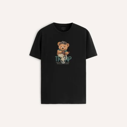 Tričko, Barva Černá, s Potiskem Alternative Trapper Teddy