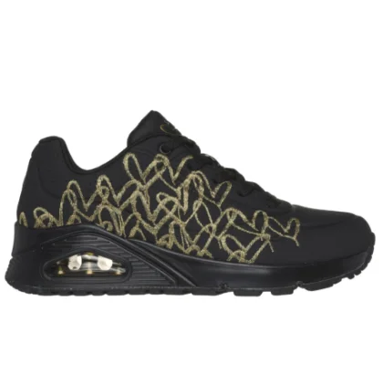 Dámská rekreační obuv SKECHERS Uno Golden Heart black gold