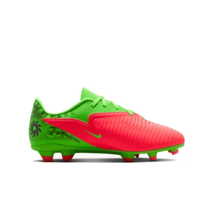 Chlapecké fotbalové kopačky outdoorové NIKE Phantom 6 Low Club Erling Haaland Jr FG MG hot punch black green strike