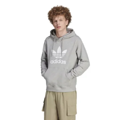 Pánská mikina s kapucí ADIDAS ORIGINALS TREFOIL HOODY-IM4490-medium grey heather