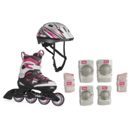 Dívčí kolečkové brusle FILA SKATES J-One Combo G 3Set K pink magenta