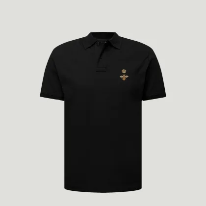 Polo Tričko Slim Fit, Barva Bílá, s Potiskem Bee King