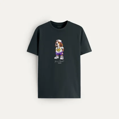 Tričko, Barva Železitě Šedá, s Potiskem Street Legend Woofy