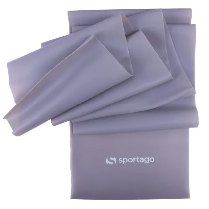 Sportago Band Medium – plochý expandér 120 cm, šedý