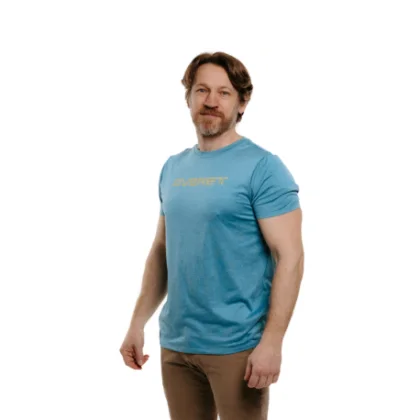 Pánské turistické tričko s krátkým rukávem EVERETT TecShirt M blue melange