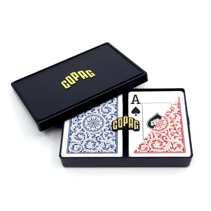Karty na poker 100% plast COPAG 1546 Jumbo index modro-červený duo pack