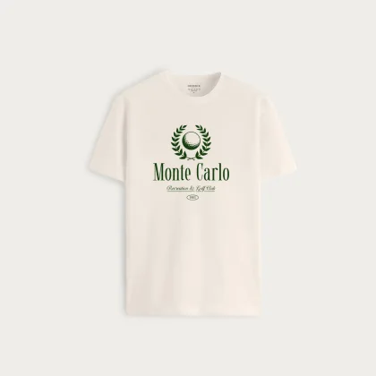 Tričko, Barva Ekru, s Potiskem Monte Carlo Legacy