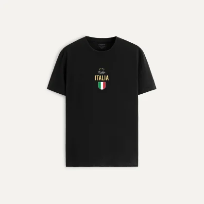 Tričko, Barva Bílá, s Potiskem Calcio Italia