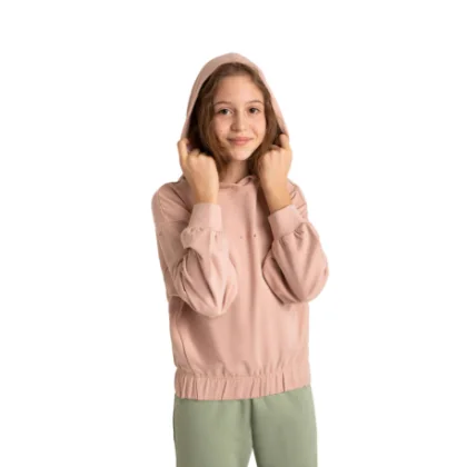 Dívčí mikina s kapucí VOLCANO B-MILEY JUNIOR 414 PINK LIGHT
