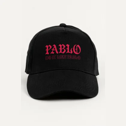 Kšiltovka Jockey, Barva Černá, s Potiskem Pablo