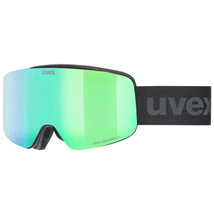 Uvex pwdr FM, lyžařské brýle, junior, černá/zelená