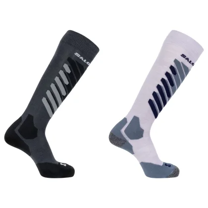 Salomon S/Access, lyžařské ponožky, 2balení, šedá/bílá