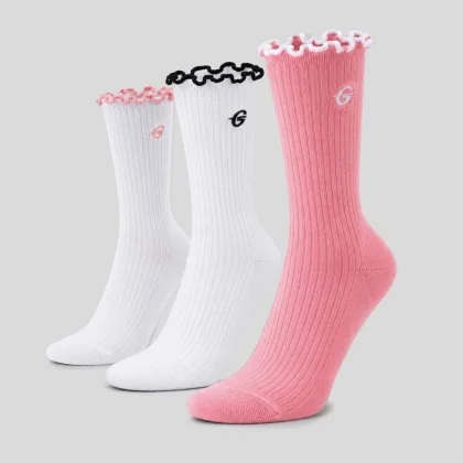 GymBeam Ponožky Ruffle 3Pack Pink