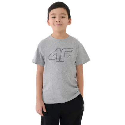 Chlapecké tričko s krátkým rukávem 4F JUNIOR TSHIRT M2331-25M-GREY MELANGE
