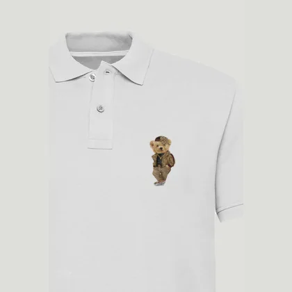 Polo Tričko Slim Fit, Barva Zelená, s Potiskem Rich Teddy