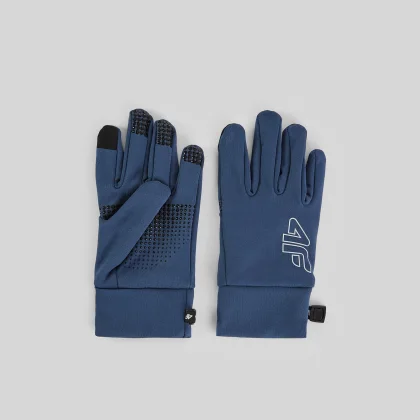 4F Unisex pletené rukavice Touch Screen - černé XS