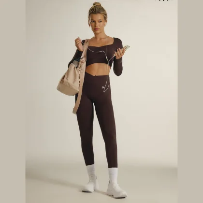 4F Tréninkové legíny dámské 4F | Anna Lewandowska - hnědé XL