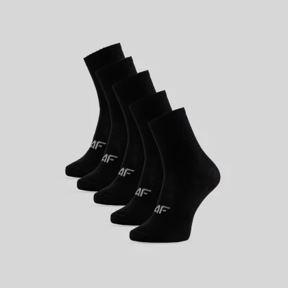 4F Dívčí dlouhé ponožky (5-pack) - černé 32-34