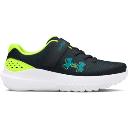 Chlapecká sportovní obuv (tréninková) UNDER ARMOUR UA BPS Surge 4 AC 4 black high vis yellow circuit teal