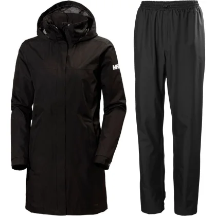 Helly Hansen Aden Long/HH Rain, dámská sada do deště, černá