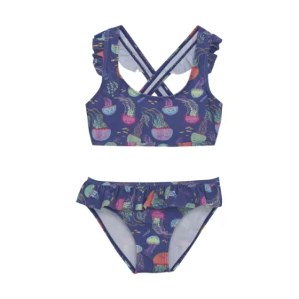 Dívčí plavky COLOR KIDS Bikini W. Short Skirt, AOP-6149-Marlin