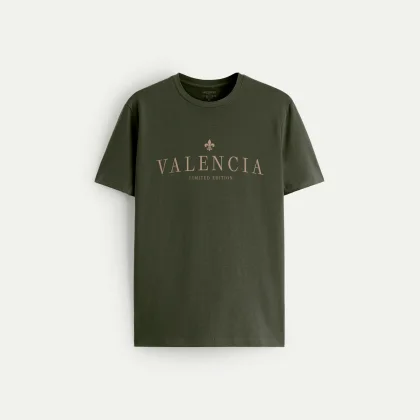 Tričko, Barva Khaki, s Potiskem Valencia Limited